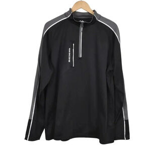 Second Skin Hydrawick1/4 Zip Sweatshirt Tech Jacket Black Gray Size XXL